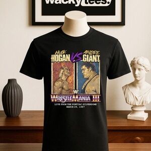 Hulk Hogan Vs Andre The Giant 1987 Wrestling Legends Match Graphic Tee Shirt